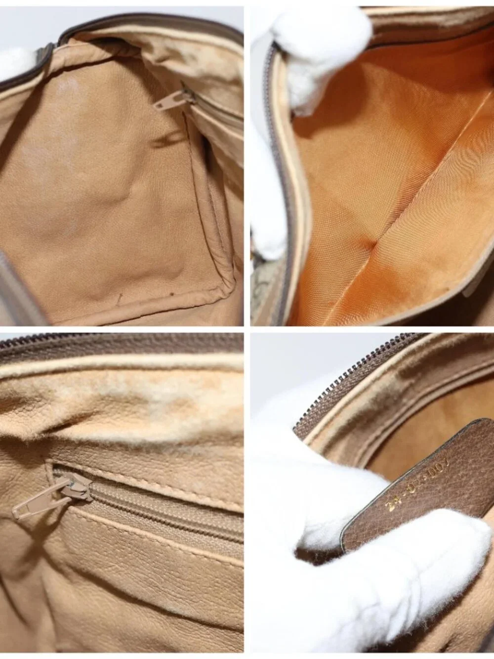 GUCCI GG Supreme Web Sherry Line Boston Bag PVC Beige Gold 24 02 007 Auth ka2825 - Picture 15 of 16